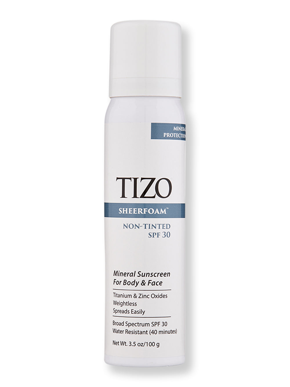 TIZO SheerFoam Body & Face Non-Tinted SPF 30 3.5 oz
